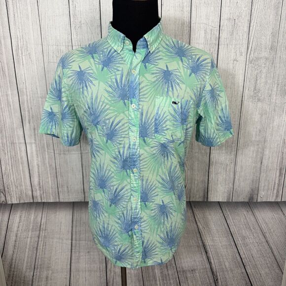 Vineyard Vines Men's Large Multicolor Floral Slim Fit Hawaiian Tucker Shirt - Picture 1 of 5